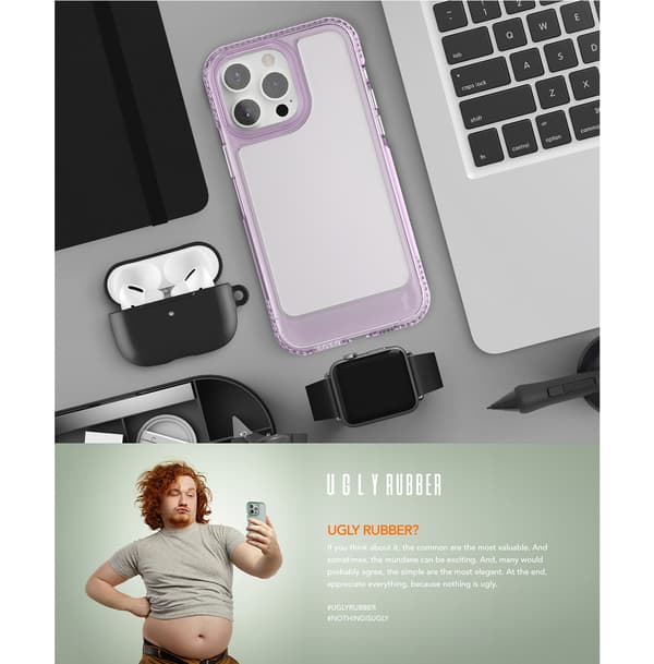 Ugly Rubber UMODEL skal för iPhone 15 Plus 6,7\" klar