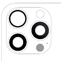 Bakre kameralins (endast glas) med lim för iPhone 15 Pro Max (3-delat set) (Eftermarknad Plus)