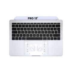 Toppfodral med tangentbord (ISO franska) för MacBook Pro 13\" A1708 (2016-2017) (silver)