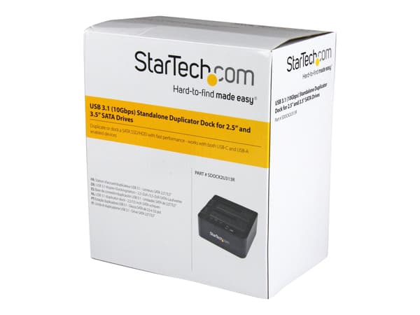 StarTech.com USB 3.1 (10Gbps) Hard Drive Duplicator Dock för 2.5 & 3.5 SATA SSD HDD 4Kn - USB/ USB-C [Thunderbolt 3 Compatible] Cloner (SDOCK2U313R)