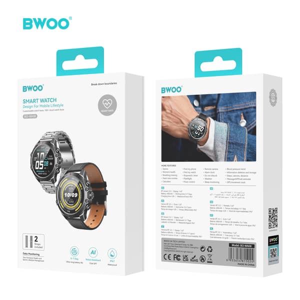 BWOO smartwatch WA-08 1.43” AMOLED svart