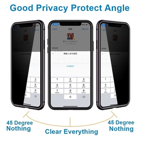 Sekretess magnetfodral för iphone 16 pro max röd