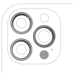 Bakre kameraram endast för iPhone 12 Pro Max (Grafit) (3-delat set) (10-pack) svart