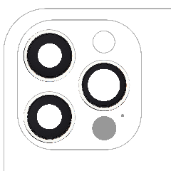 Bakre kameralins med fäste och ram för iPhone 12 Pro (3-delat set) (Eftermarknad Plus) (Silver) silver
