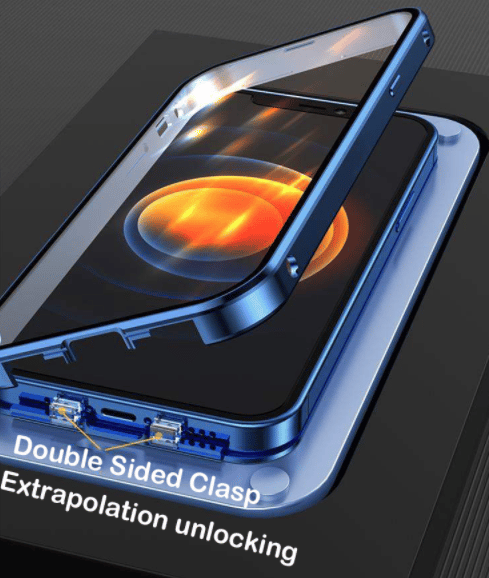 metallfodrall till iphone 12 mini blå