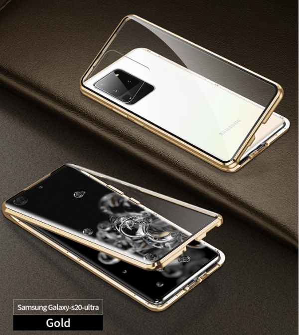 Double magnet fodral för Samsung S20 guld | Stilrent & Skyddande