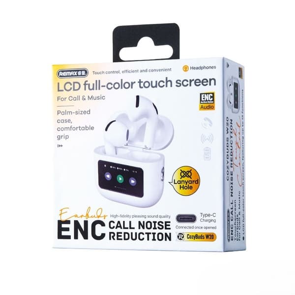 REMAX BLUETOOTH-HÖRLURAR TWS W20 VIT BT 5.4
