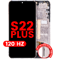 OLED-enhet med ram för Samsung Galaxy S22 Plus 5G (USA & internationell version) (Eftermarknad Plus) (120Hz) (Rosa Guld / Violett) guld