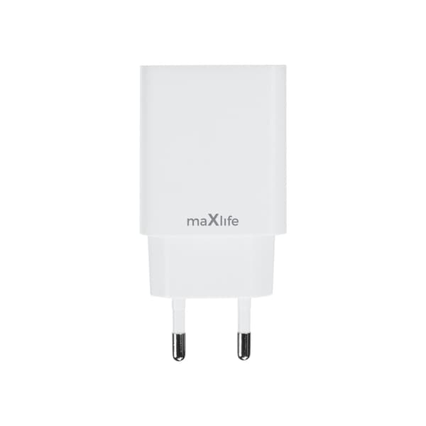 Maxlife MXTC-13-20AC PD QC laddare 1x USB-C 1x USB 20W vit