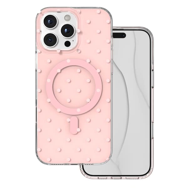 Bubble Dots Mag skal för iPhone 16 Pro Max rosa