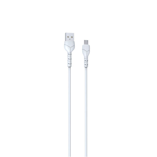 Devia-kabel Kintone EC144 USB - MicroUSB 1,0 m 2,1A vit