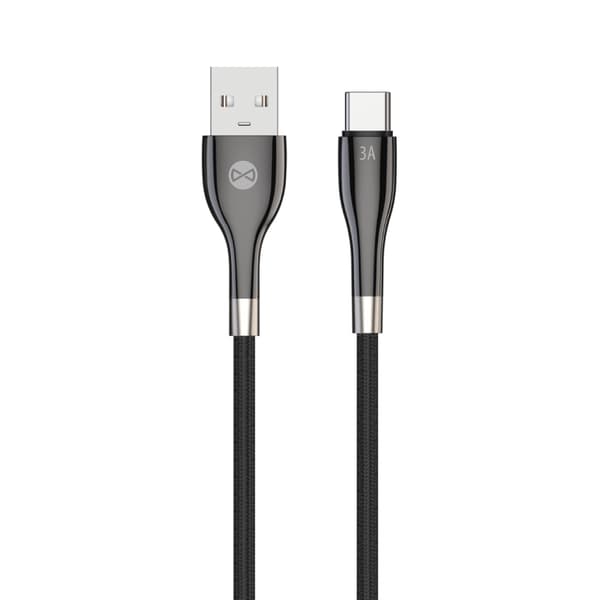 Forever Sleek kabel USB - USB-C 1,0 m 3A svart svart