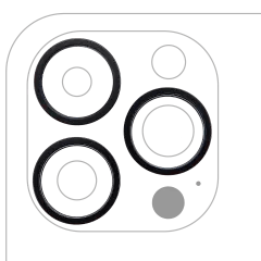 Bakre kameraramring endast för iPhone 14 Pro / 14 Pro Max (Space Black) (3-delat set)