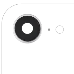 Bakre kameralins med fäste och ram för iPhone 16e / 17e (Premium) (Vit) vit