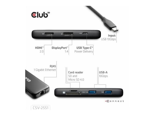 Club 3D 8-in-1 USB-C Dockingstation