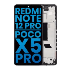 LCD-enhet med ram för Xiaomi Redmi Note 12 Pro 5G / Redmi Note 12 Pro Speed / Xiaomi Poco X5 Pro (Eftermarknad: Incell) (Alla färger) röd