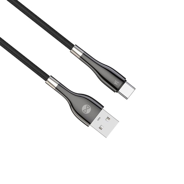 Forever Sleek kabel USB - USB-C 1,0 m 3A svart svart