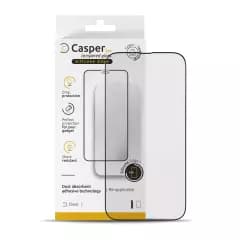 Casper Pro Silikon Härdat Glas för iPhone 16 Pro Max / 17 Pro Max / 18 Pro Max (Detaljhandelsförpackning) (Klar) röd