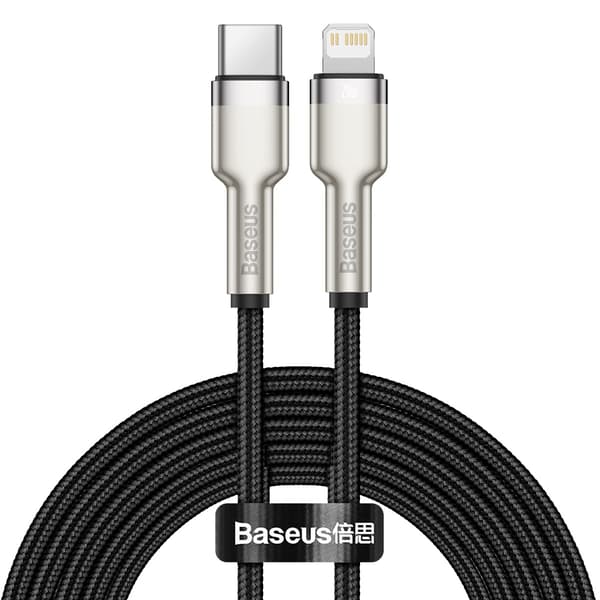 Baseus kabel Cafule Metal PD USB-C - Lightning 2,0 m svart 20W svart