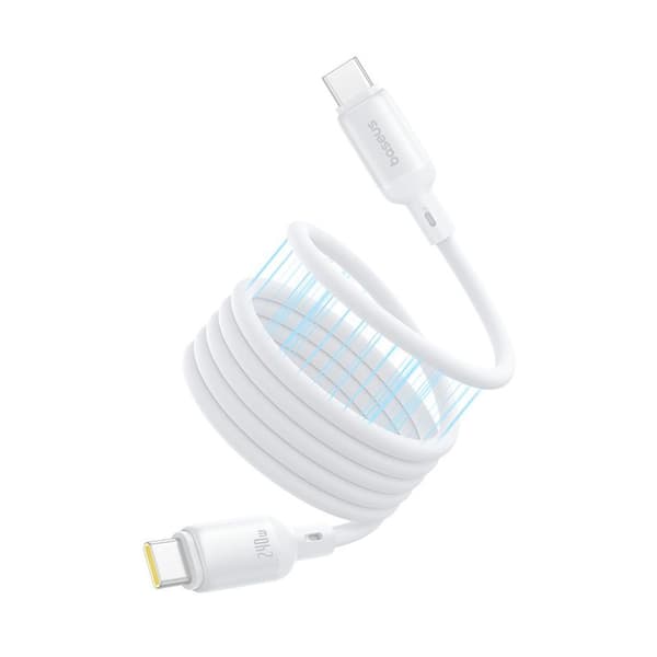 Baseus-kabel PicoGo PD USB-C - USB-C 1,0m månvitt 240W magnetisk