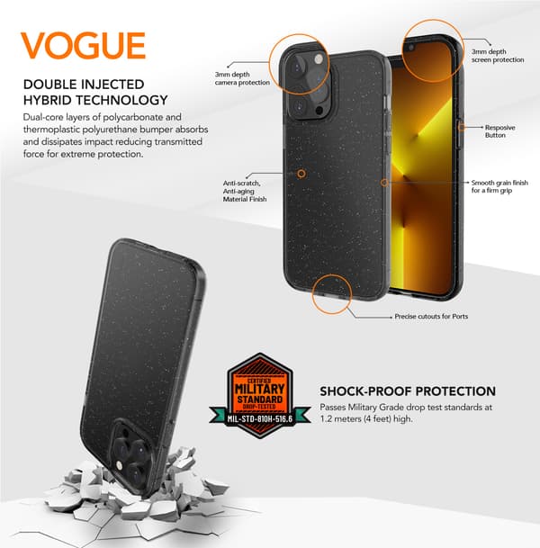 Ugly Rubber Vogue skal för iPhone 14 Pro Max 6,7\" clear