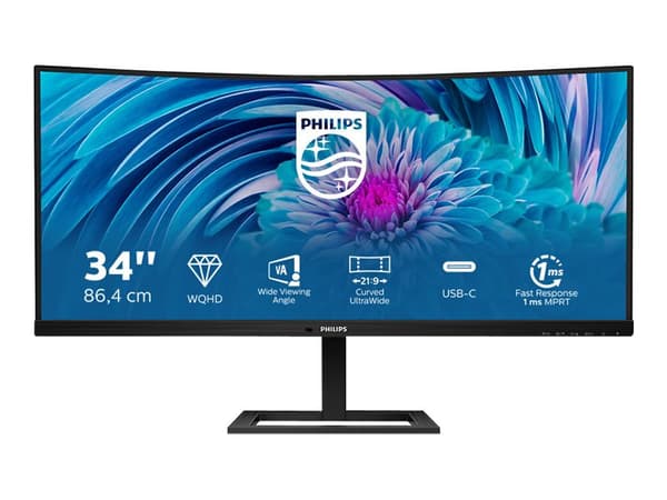 Philips E-line 346E2CUAE 34 VA 3440 x 1440 (UltraWide) HDMI DisplayPort USB-C 100Hz