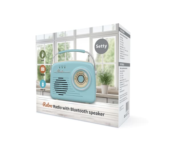 Setty Bluetooth-högtalare med radio Retro P350 blå blå