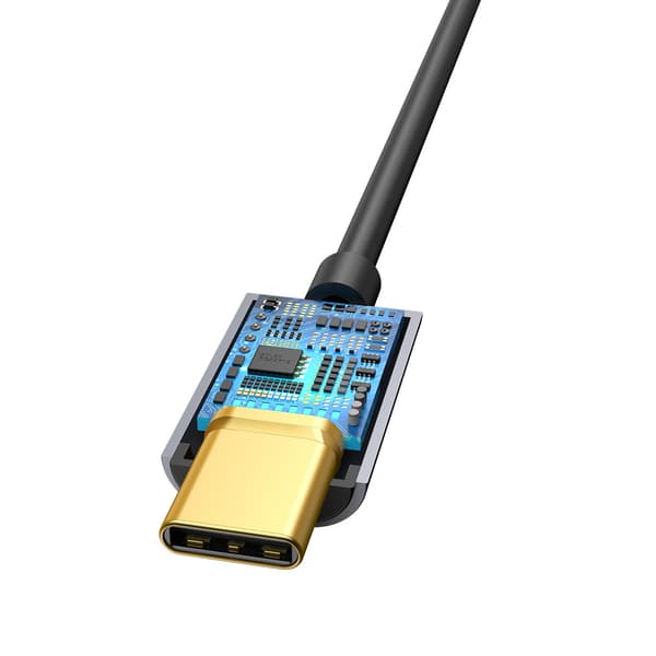 Baseus-adapter L54 USB-C till jack 3,5 mm mörkgrå