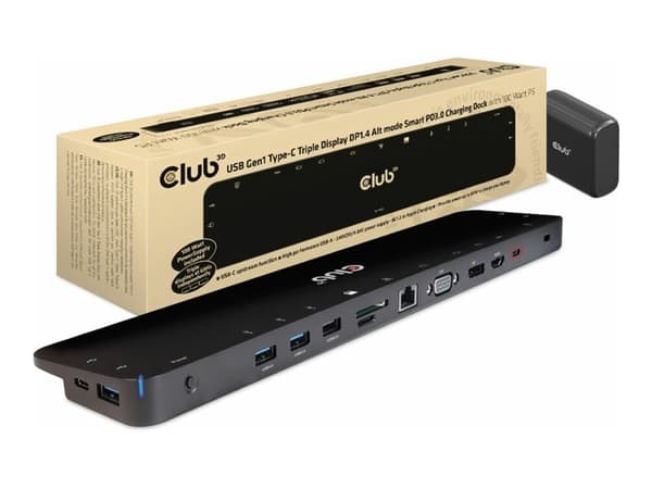 Club 3D CSV-1565 USB-C Dockingstation 100W svart svart