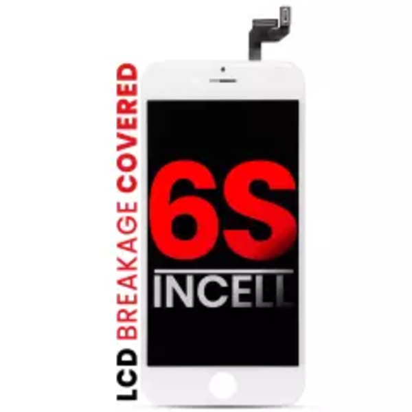 LCD-enhet med stålplatta för iPhone 6S (Eftermarknad Pro: XO7 Incell) (Vit)