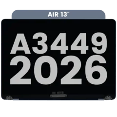 Komplett LCD-skärmmontering för MacBook Air 13\" A3449 (2026) (Begagnad OEM-dragning: Klass A) (Himmelsblå) blå