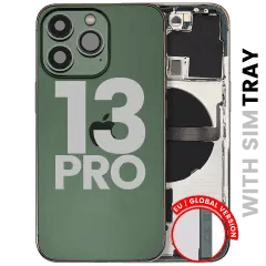 Bakre hölje med smådelar för iPhone 13 Pro (EU / Global version) (Begagnad OEM Pull: Grade C) (Alpingrön) grön