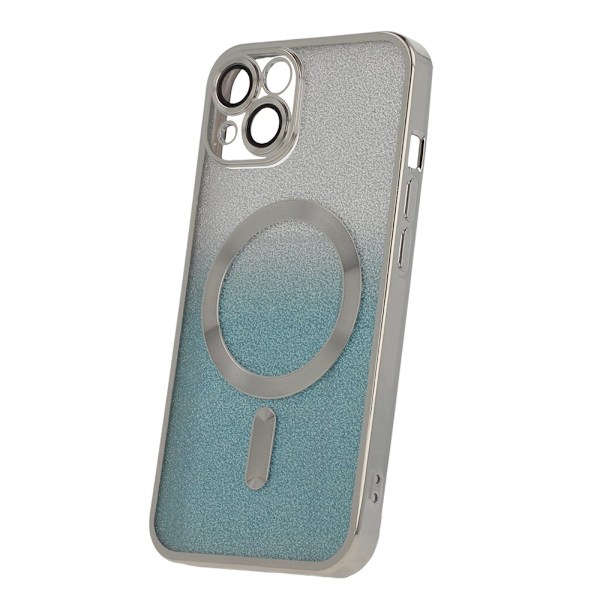 Glitter Chrome Mag-fodral för iPhone 15 plus silvergradient silver