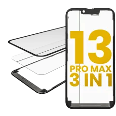 3 i 1 (glas med förmonterad OCA + ram) för iPhone 13 Pro Max (OCA Master) transparent