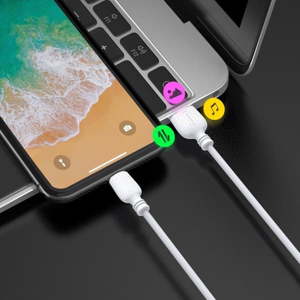 2 st super kvalitet 1m usb-c laddarekabel vit