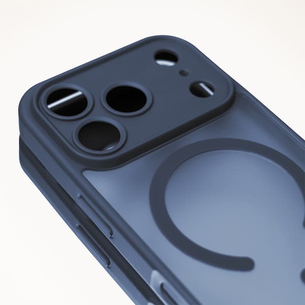 Mag Matt skal för iPhone 16 mörkblå kameraskydd blå