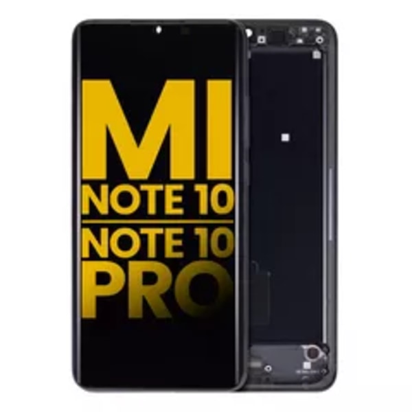 OLED-enhet med ram för Xiaomi Mi Note 10 / Note 10 Pro (renoverad) (Midnight Black)