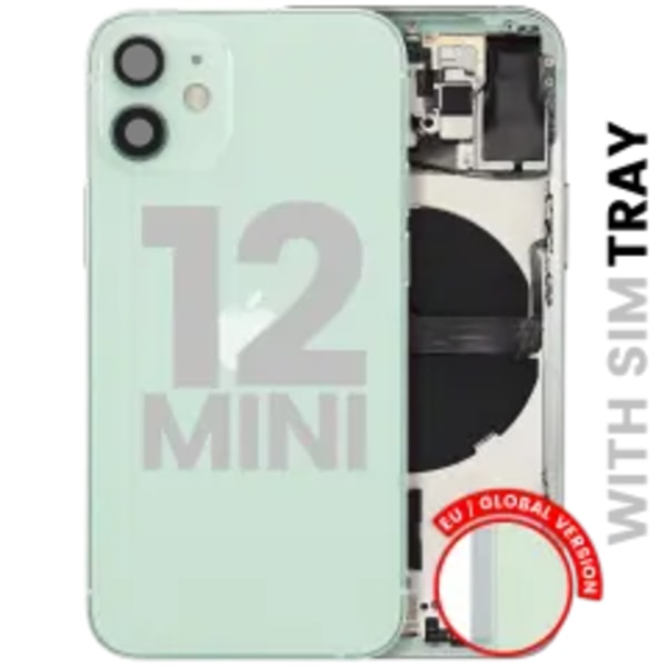 Baksida med smådelar för iPhone 12 Mini (EU / Global version) (Begagnad OEM Pull: Grade A) (Grön)
