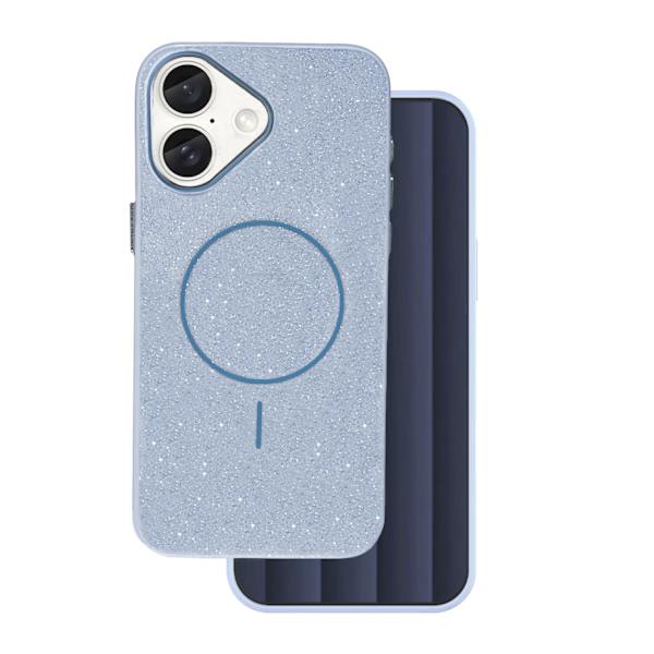 Glitter Thin Mag-fodral för iPhone 16e / 17e blå