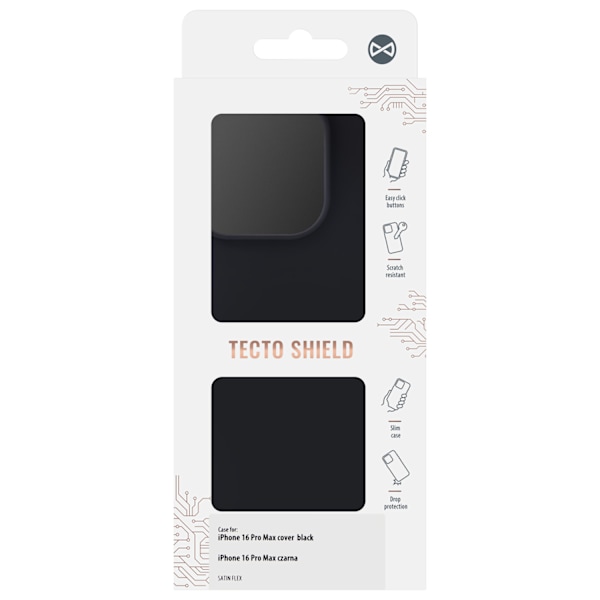 Satin Flex iPhone 16 Pro Max skal svart
