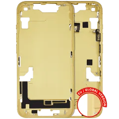 Mellanramshölje med smådelar för iPhone 14 (EU / Global version) (Begagnad OEM-dragning: Klass A) (Gul) gul