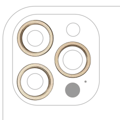 Bakre kameraram endast för iPhone 12 Pro Max (Guld) (3-delat set) (10-pack) guld