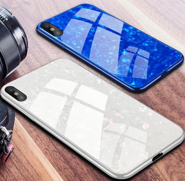 Lyxigt glänsande tempererat glas för Iphone 7/8
