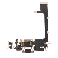 Laddningsport Flexkabel med kort för iPhone 11 Pro (Eftermarknad Plus) (Rymdgrå) svart