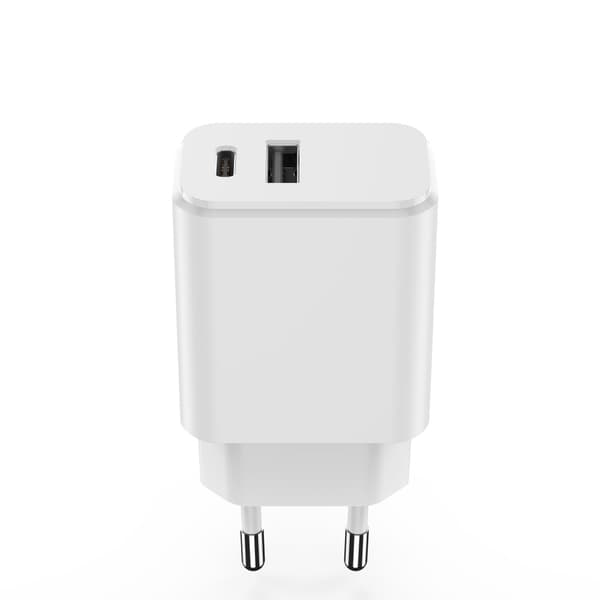 Setty laddare 1x USB + USB-C 3A 20W vit vit