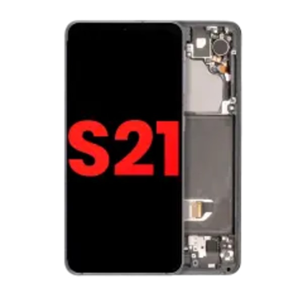 OLED-enhet med ram för Samsung Galaxy S21 5G (Eftermarknad Plus) (Phantom Gray)