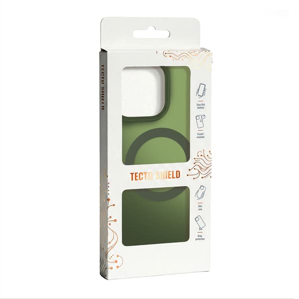 Tecto Shield Mistiq Mag skal för iPhone 16 oliv