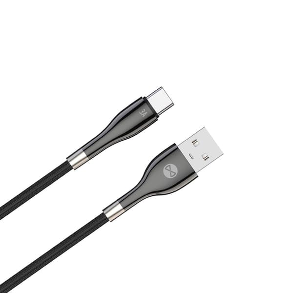Forever Sleek kabel USB - USB-C 1,0 m 3A svart svart