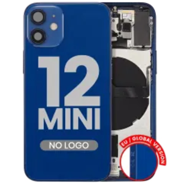 Baksida med smådelar för iPhone 12 Mini (EU / Global version) (Eftermarknad Plus) (Blå)