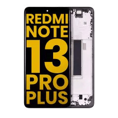 OLED-enhet med ram för Xiaomi Redmi Note 13 Pro Plus (renoverad) (svart)